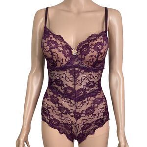 SENSUAL Teddy Womens Medium Purple Lace
